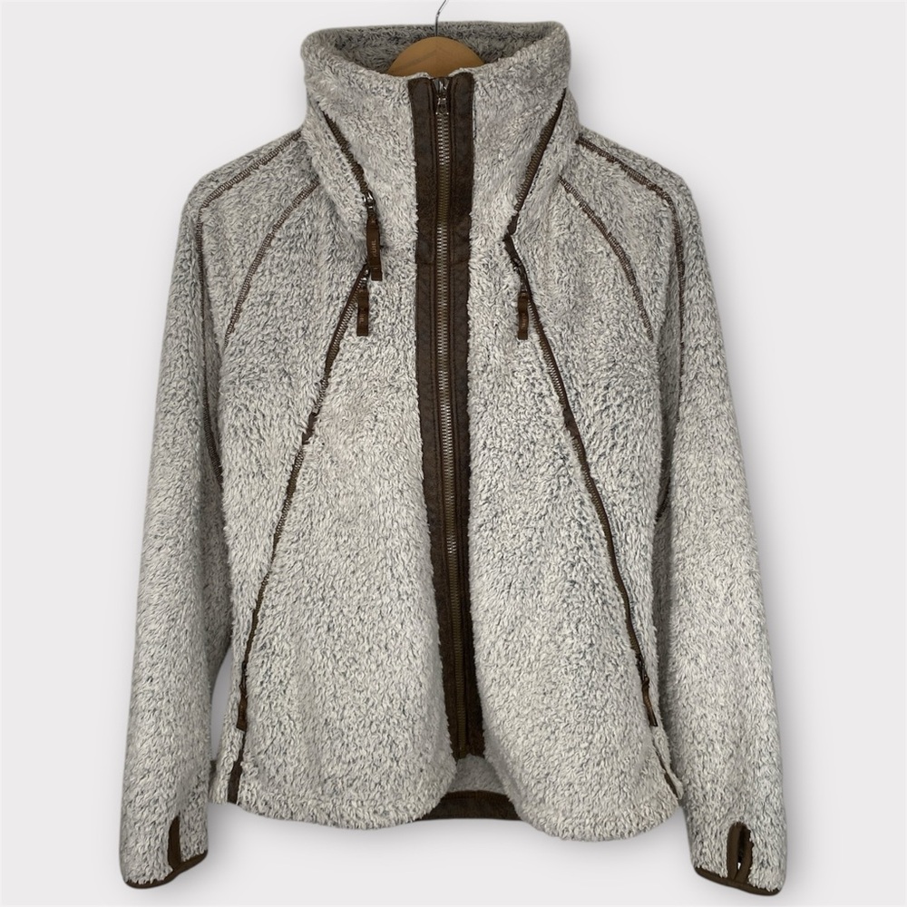 KUHL Flight Italian Fleece Jacket - Gray/Brown - Size L